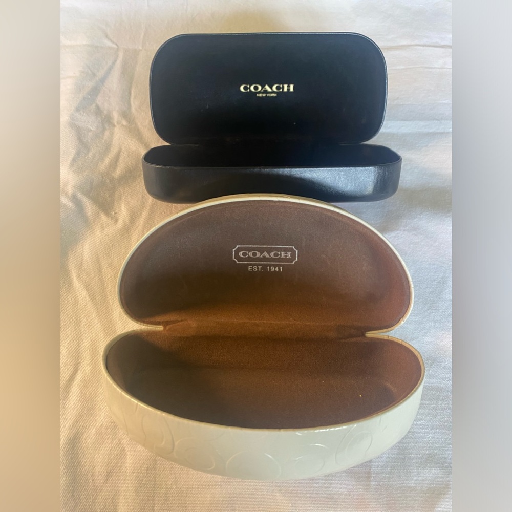 NEW Pair of Leather COACH Designer Sunglasses Cases - Picture 3 of 3